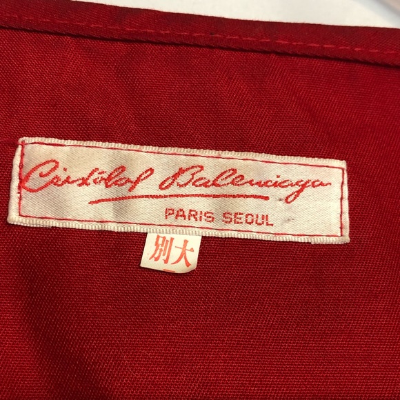 Cristobal Balenciaga Vtg red zip vest pockets sz L - Picture 4 of 8